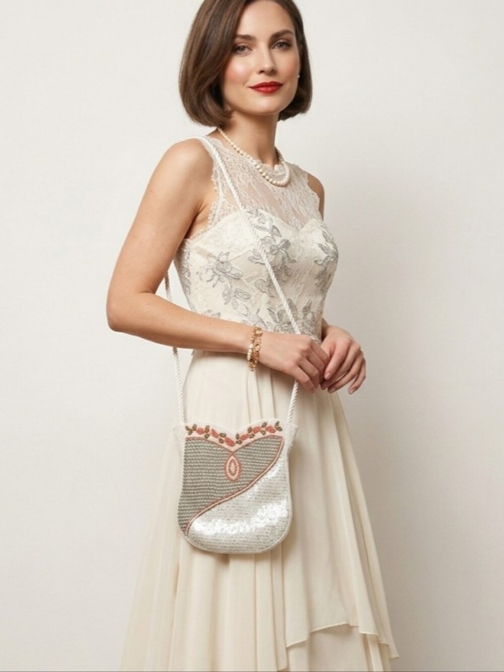 NWT Vintage Evening Beaded Mini Handbag Made in Hong Kong
